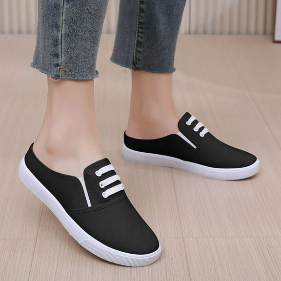 Womens Shoes,Canvas Shoes Comfortable Breathable Soft Sole Lightweight Casual Easy Women Canvas Shoes for All Day Wear,Shoes for Women,Z03 Black,7