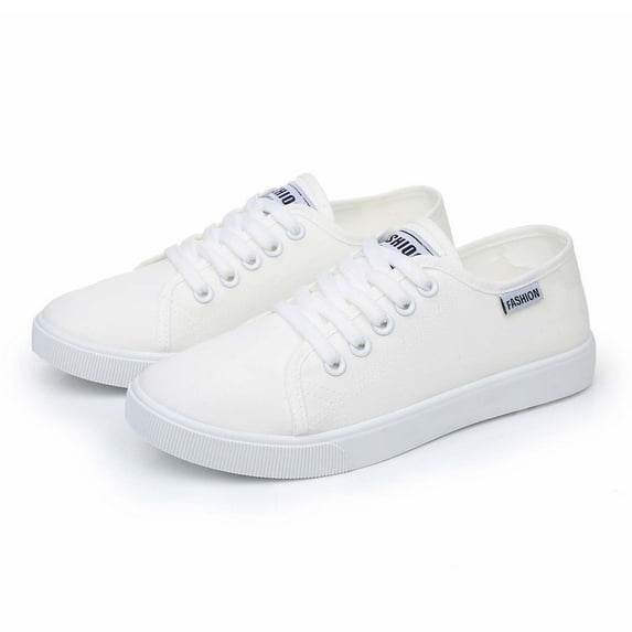 Womens Shoes,Canvas Shoes Retro Solid Color Lace Up Flat Fashion Casual Women Canvas Shoess,Shoes for Women,Z01 White,6