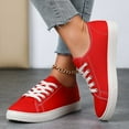thumbnail image 1 of Womens Shoes,Canvas Sneakers Fashionable Unisex Lace Up Flat Breathable Sneakers for Daily Wear,Shoes for Women,Z01 Red,10, 1 of 8