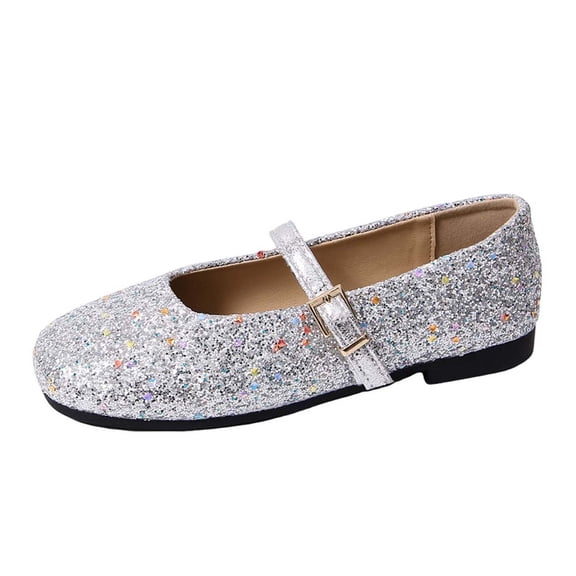 Womens Shoes Carnival Shiny Round Toe Low Heel Slip On Buckle Casual Dressy Elegant Shoes