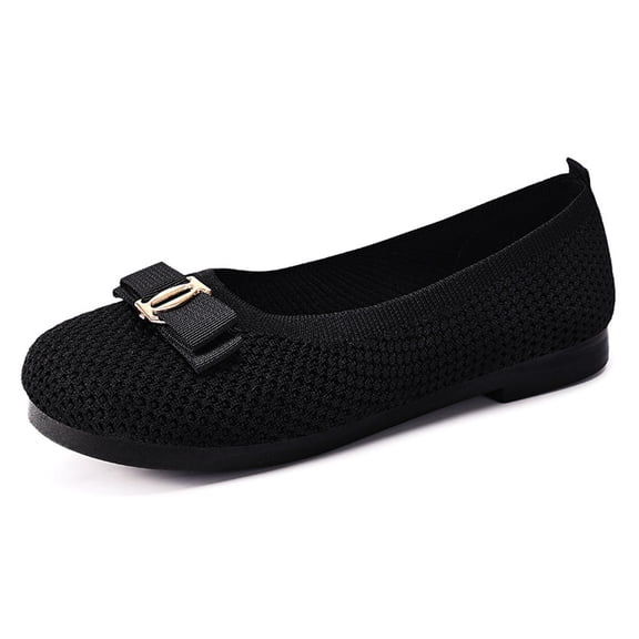 Womens Shoes,Casual Loafers Breathable Mesh Flat for Daily Wear Bowknot Casual Loafers for Spring Summer,Shoes for Women,Black,6.5