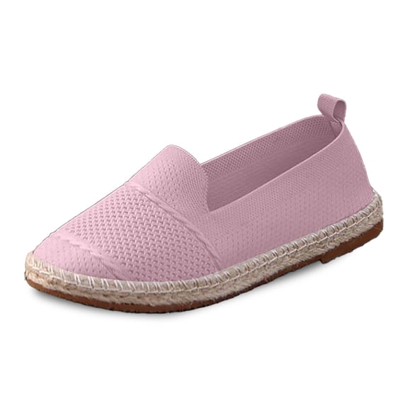 Womens Shoes,Casual Loafers Comfortable Flat for Everyday Wear Breathable Knit Casual Loafers for Closed Toe,Shoes for Women,Pink,8.5