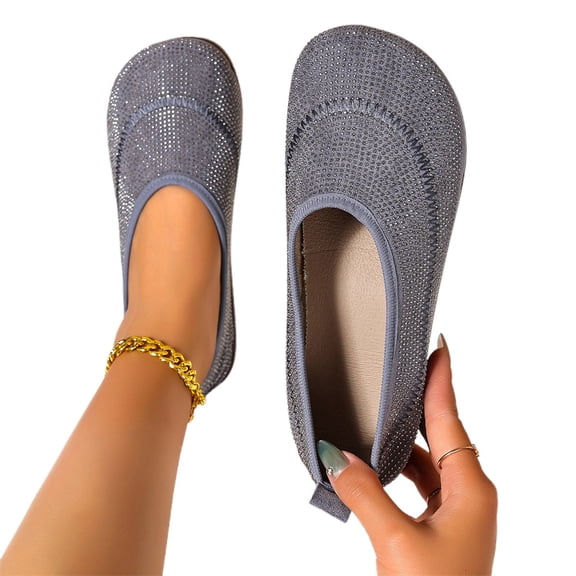 Womens Shoes,Casual Loafers Comfortable Round Toe for Daily Wear Travel Casual Loafers for Spring Fall,Shoes for Women,Grey,6.5