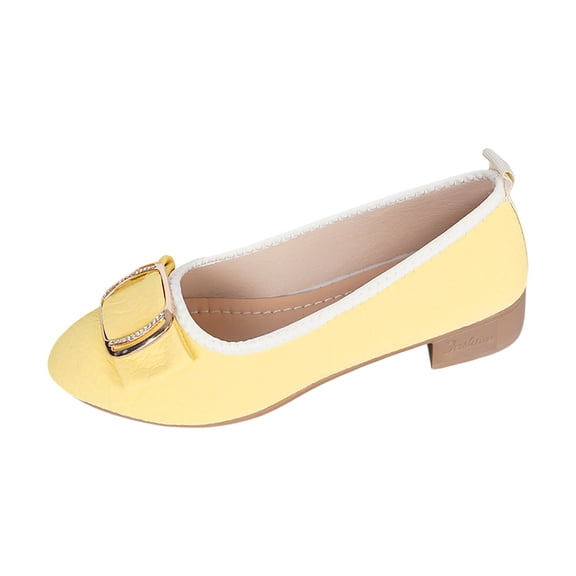Womens Shoes,Casual Loafers Comfortable Square Heel for Everyday Wear Leather Casual Loafers for Breathable Walking,Shoes for Women,Light Yellow,7