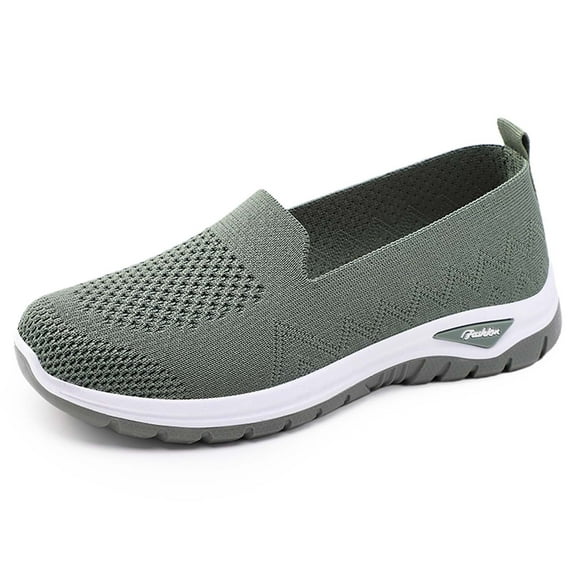 Womens Shoes,Casual Shoes Breathable Mesh for Large Size Wear Soft Soled Casual Shoes for Lightweight Mom,Shoes for Women,Army Green,8