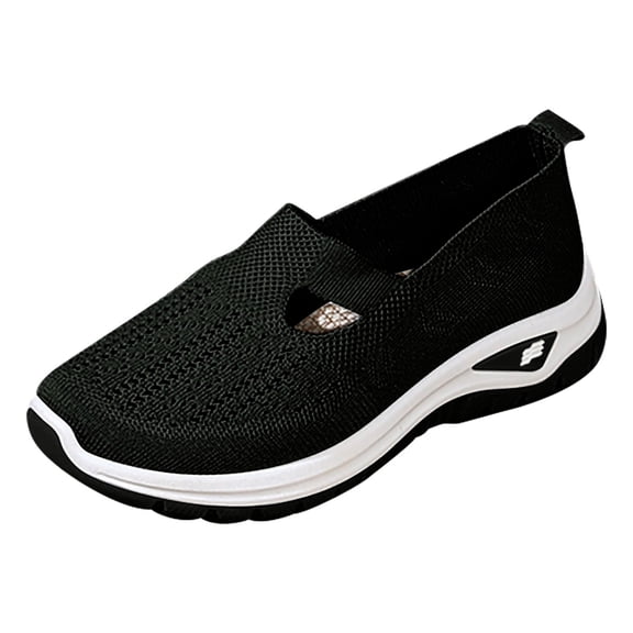 Womens Shoes,Casual Shoes Comfortable On for Work Dates Stylish Mesh Casual Shoes for Leisure Sports,Shoes for Women,Black,7.5