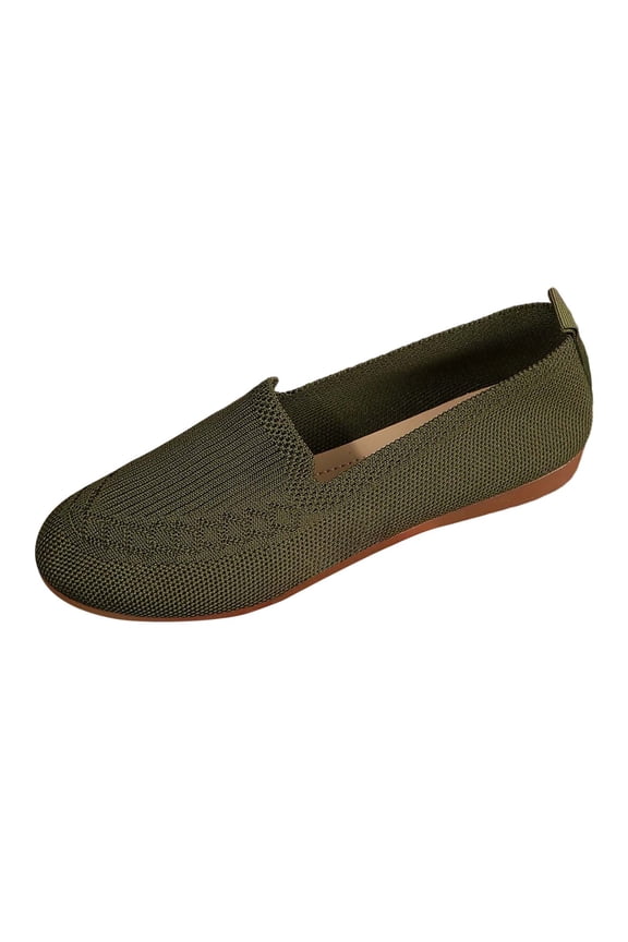 Womens Shoes,Casual Shoes Fly Weave Mesh for Big Size Wear Low Heel Casual Shoes for Shallow Mouth,Shoes for Women,Army Green,7.5