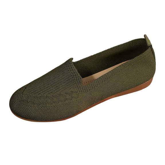 Womens Shoes,Casual Shoes Fly Weave Mesh for Big Size Wear Low Heel Casual Shoes for Shallow Mouth,Shoes for Women,Army Green,7.5