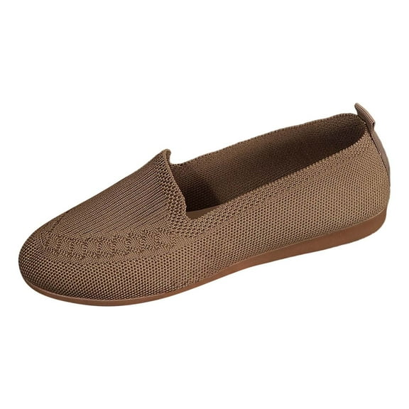 Womens Shoes,Casual Shoes Fly Weave Mesh for Big Size Wear Low Heel Casual Shoes for Shallow Mouth,Shoes for Women,Brown,8.5