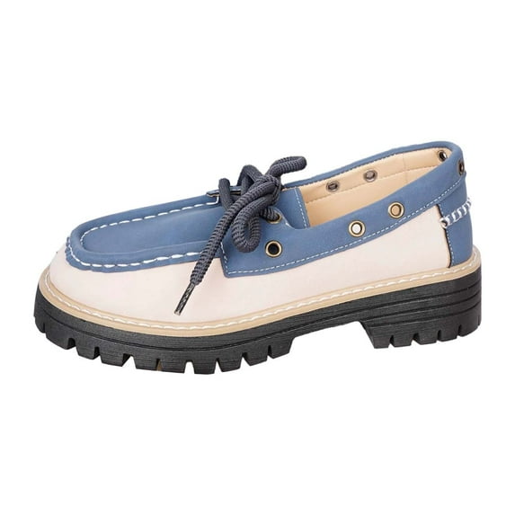 Womens Shoes,Casual Shoes Low Top Lace Up Two Tone Color Design Comfortable Daily Walking Footwear Lightweight Sneakers for All Day,Shoes for Women,Blue,9