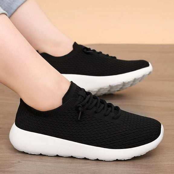 Womens Shoes,Casual Shoes Men Women New Breathable Soft Sole Socks Shoes for Sports Wear,Shoes for Women,Z01 Black,8.5