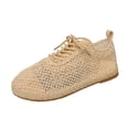 thumbnail image 1 of Womens Shoes,Casual Shoes Round Toe Flat Soled for Comfort Wear Large Casual Shoes for On Design,Shoes for Women,Beige,9, 1 of 9