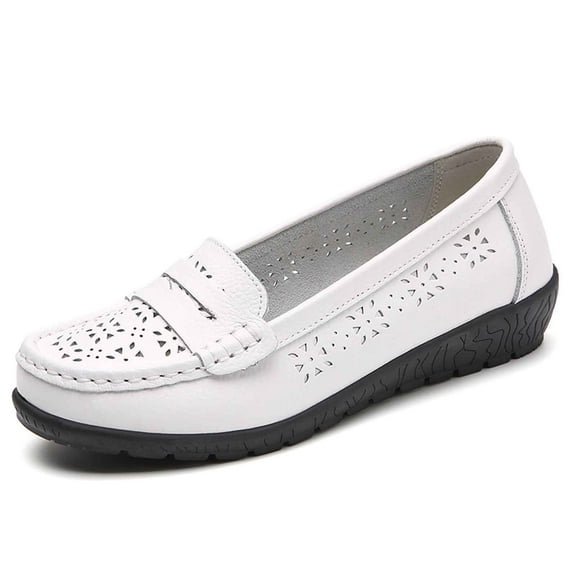 Womens Shoes,Casual Shoes Stylish Closed Toe for Everyday Wear Cutout Details Casual Shoes for Jeans Outfits,Shoes for Women,White,8.5