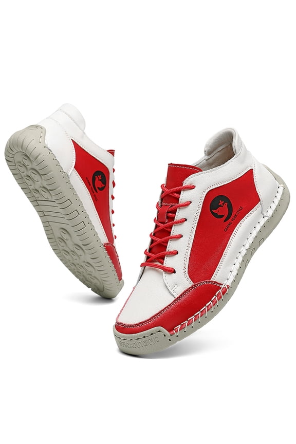 Womens Shoes,Comfortable Orthopedic Sneakers Handmade Leather Orthopedic Comfy Shoes Soft Comfort On Loafers,Shoes for Women,Red,9