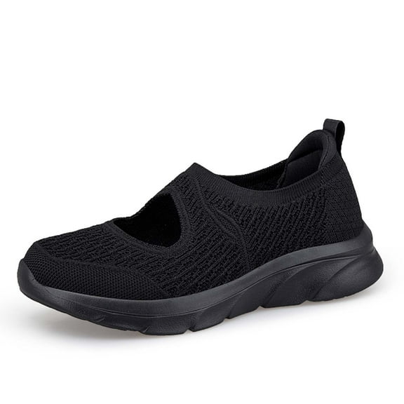 Womens Shoes,Comfortable Shoes Knitted Mesh Soft Bottom for Casual Wear Comfortable Shoes for Shallow Mouth,Shoes for Women,Black,9.5