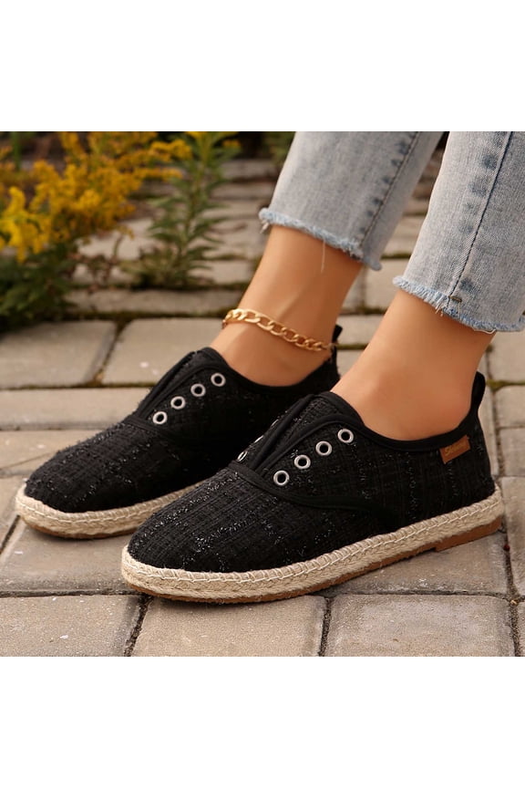 Womens Shoes,Espadrilles Hollow Platform Solid Color Breathable Fashion Espadrilles for Daily Use,Womens Running Shoes,Z01 Black,6