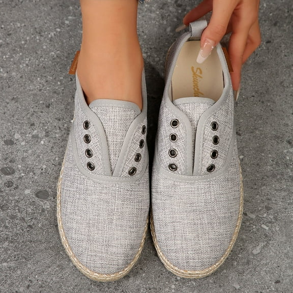 Womens Shoes,Espadrilles Hollow Platform Solid Color Breathable Lightweight Espadrilles for Outdoor,Shoes for Women,Z03 Grey,6.5