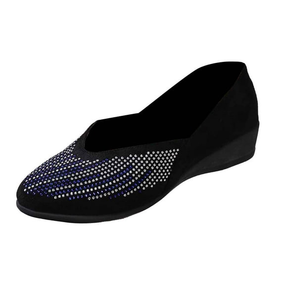 Womens Shoes,Everyday Loafers Fashion Suede Rhinestone for Breathable Walking Everyday Loafers for Comfort Footwear,Shoes for Women,Blue,9