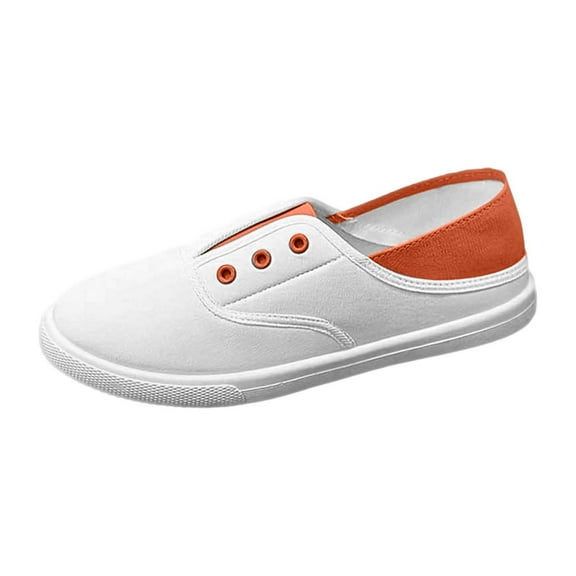 Womens Shoes,Fabric Loafers Comfortable Flat for Daily Wear Breathable Fabric Loafers for Lightweight Walking,Shoes for Women,Orange,7.5