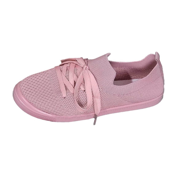 Womens Shoes,Fashion Sneakers Breathable Mesh Lace Up for Daily Wear Flat Fashion Sneakers for Comfort Walking,Shoes for Women,Pink,6.5
