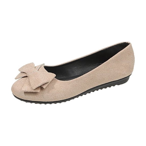 Womens Shoes Flock Flat Shallow Mouth Anti-Slip Soft Sole Lightweight Vacation Slip On Flat Walking Shoes for Spring Summer