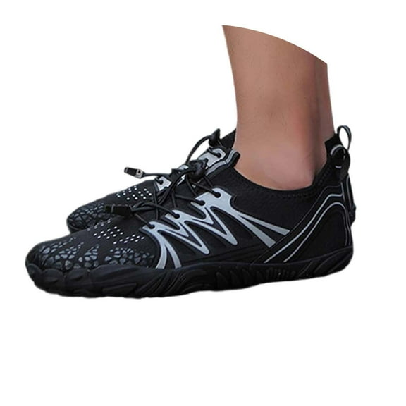 Womens Shoes,Hiking Sneakers Lightweight Walking Shoes For Outdoor Comfortable Elastic Bungee Lace Up Flat Sole Design All Season Wear,Shoes for Women,Black,10