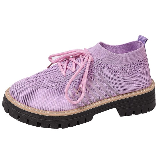 Womens Shoes,Lace Up Casual Sneakers Breathable Platform Shoes Fashion Athletic Flat Walking Footwear Lightweight Comfortable Everyday Wear,Shoes for Women,Light Purple,9