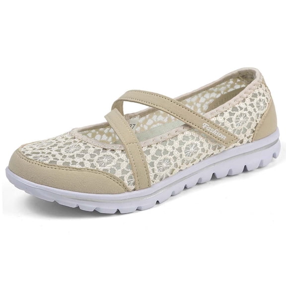 Womens Shoes,Leisure Shoes Fly Weaving Breathable for Spring Summer Flat Leisure Shoes for Stirrup Design,Shoes for Women,Beige,6.5