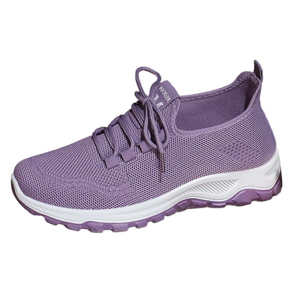 Womens Shoes,Lightweight Sneakers Breathable Athletic Shoes Comfortable Running Trainers Versatile For Sports And Casual Wear Lace Up Design,Shoes for Women,Purple,6.5