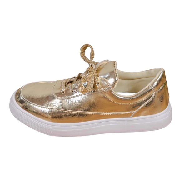 Womens Shoes,Platform Sneakers Breathable Lightweight Walking Fashion Comfort Platform Sneakers for Durable Construction,Shoes for Women,Gold,7.5