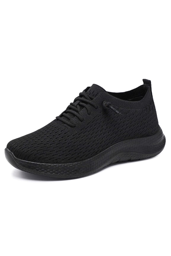 Womens Shoes,Shoes Breathable Casual Shoes Soft Bottom Flying Weave Couple Model Lacing Sneakers,Shoes for Women,Black,6