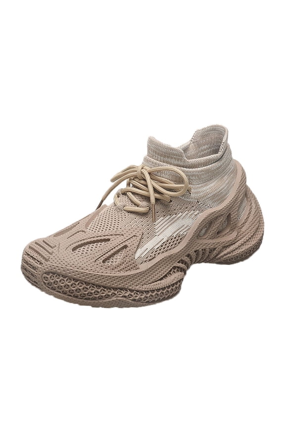 Womens Shoes,Sneakers Breathable Mesh Platform On Dad Shoes Casual Sports Footwear For Everyday Wear,Shoes for Women,Khaki,9.5