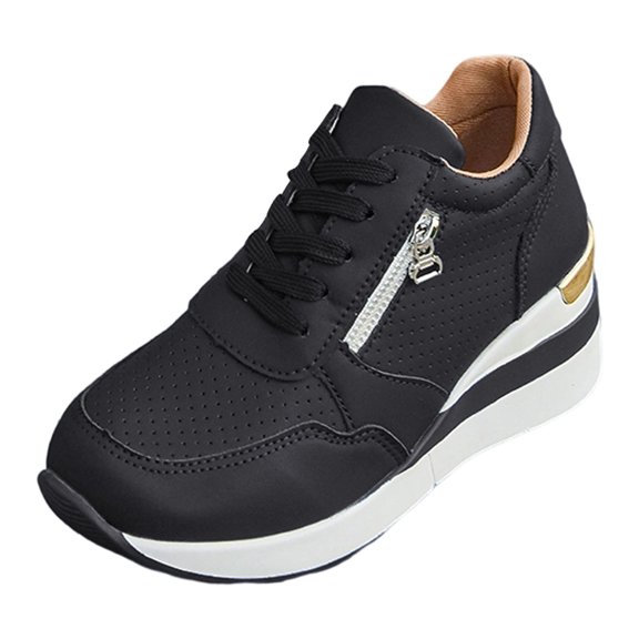 Womens Shoes,Sneakers Comfortable Lightweight Lace Up Ankle Support Athletic All Seasons Women Sneakers for Dates,Shoes for Women,Z01 Black,7.5