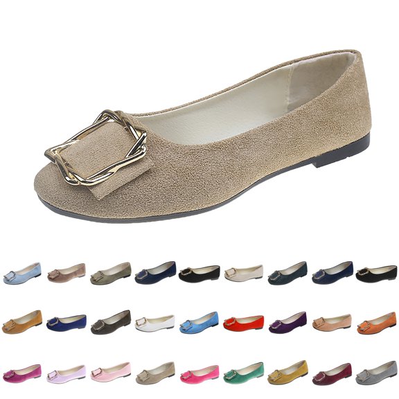 Womens Shoes Solid Color Comfort Slip-Ons Flat Work Shoes Casual Lady Dress Shoes Multi-Color Plus Size Cloth Shoes for Women