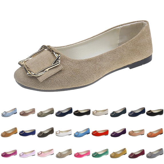 Womens Shoes Solid Color Comfort Slip-Ons Flat Work Shoes Casual Lady Dress Shoes Multi-Color Plus Size Cloth Shoes for Women