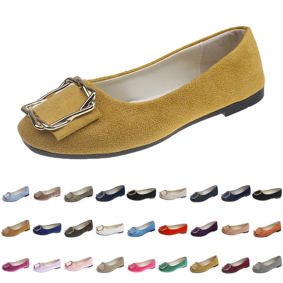 Womens Shoes Solid Color Comfort Slip-Ons Flat Work Shoes Casual Lady Dress Shoes Multi-Color Plus Size Cloth Shoes for Women