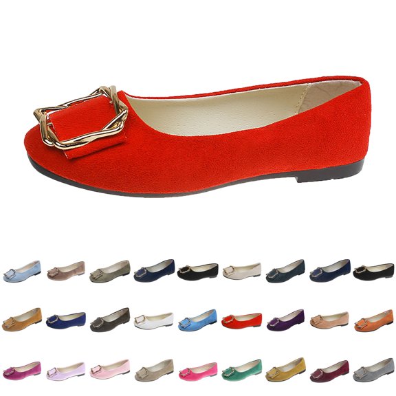 Womens Shoes Solid Color Comfort Slip-Ons Flat Work Shoes Casual Lady Dress Shoes Multi-Color Plus Size Cloth Shoes for Women