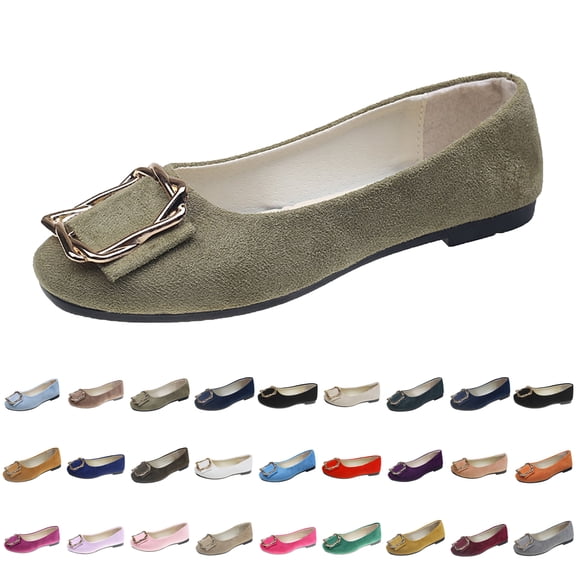 Womens Shoes Solid Color Comfort Slip-Ons Flat Work Shoes Casual Lady Dress Shoes Multi-Color Plus Size Cloth Shoes for Women
