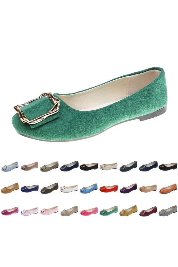 Womens Shoes Solid Color Comfort Slip-Ons Flat Work Shoes Casual Lady Dress Shoes Multi-Color Plus Size Cloth Shoes for Women