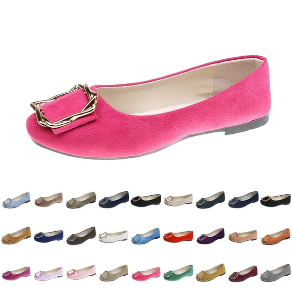 Womens Shoes Solid Color Comfort Slip-Ons Flat Work Shoes Casual Lady Dress Shoes Multi-Color Plus Size Cloth Shoes for Women