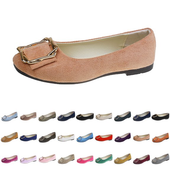 Womens Shoes Solid Color Comfort Slip-Ons Flat Work Shoes Casual Lady Dress Shoes Multi-Color Plus Size Cloth Shoes for Women