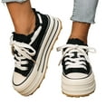 thumbnail image 1 of Womens Shoes,Thick Sole Sneakers Stylish Low Top for Everyday Wear Lace Up Thick Sole Sneakers for Jeans Outfits,Shoes for Women,Black,7, 1 of 9