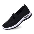 thumbnail image 1 of Womens Shoes,Walking Shoes Breathable Mesh Flat for Daily Wear Comfortable Walking Shoes for Jeans Pants,Shoes for Women,Black,7.5, 1 of 9