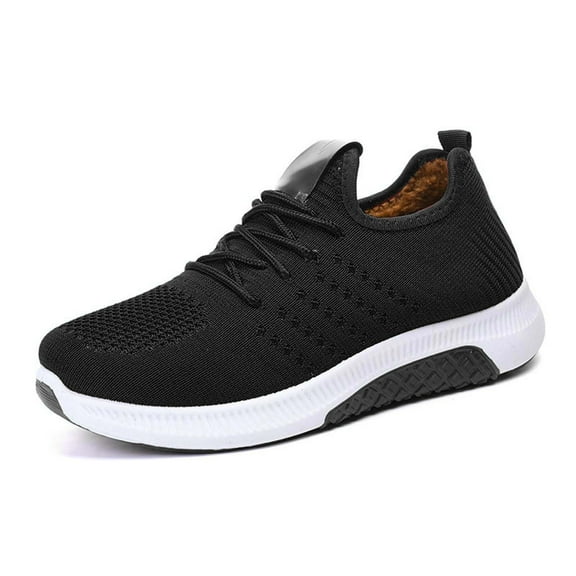 Womens Shoes,Warm Winter Cloth Shoes Thickened Lined Casual Sneakers Cold Weather Comfort Walking Non Outdoor Footwear,Shoes for Women,Black,8.5
