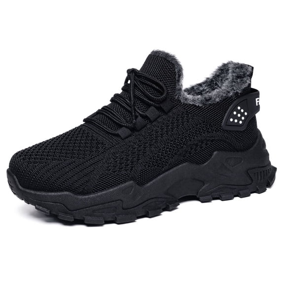 Womens Shoes,Winter Trainers Lined On Trainers Warm Comfortable Orthopaedic Winter Shoes Trainers Lightweight Non Barefoot Shoes Low Shoes,Shoes for Women,Black,6