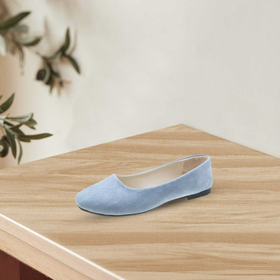 Womens Shoes Women Girls Solid Big Size Slip On Flat Shallow Comfort Casual Single Shoeslight Blueus Size 8