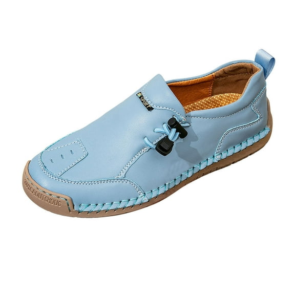 Womens Shoes,Women Loafers Adjustable Ankle Strap Casual Ons Comfortable Fit Women Loafers for Walking and Daily Comfort,Shoes for Women,Blue,6.5