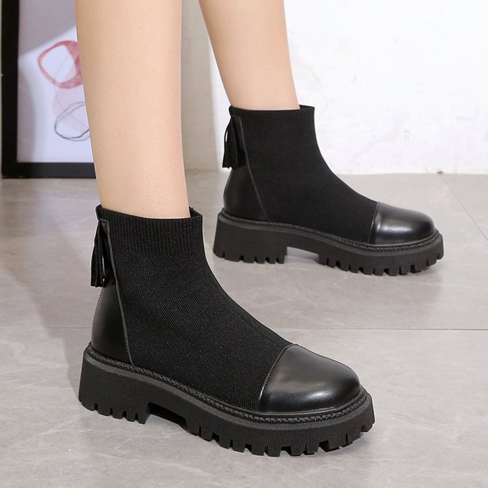 Chunky flat chelsea boots hot sale
