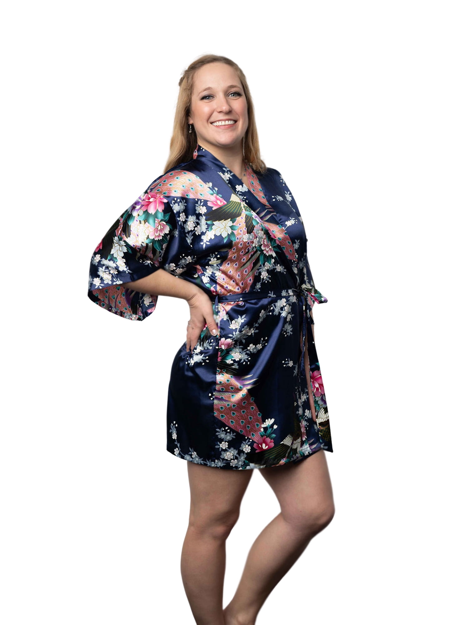 Womens Short Floral Silk Kimono Robes Sizes 2 to 18 Bride and Bridesmaid Robes Set Lightweight Robe Walmart