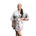 thumbnail image 1 of Womens Short Floral Silk Kimono Robes, Sizes 2 to 18, Bride and Bridesmaid Robes Set, Lightweight Robe, 1 of 10
